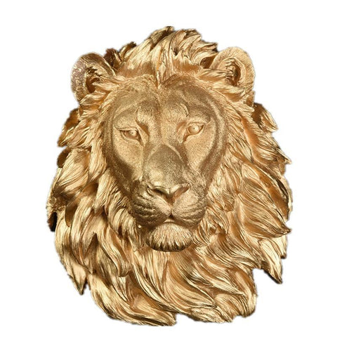 Tête de Lion Murale<br> Dorée