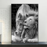 toile lion famille lion