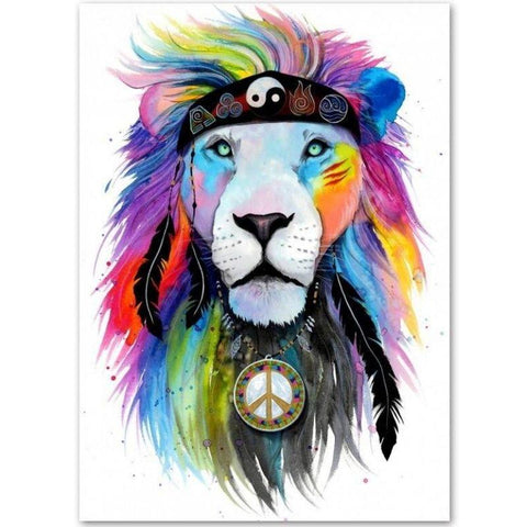 Toile Lion Hippie
