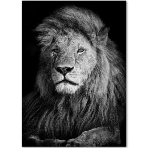 Toile Lion Monochrome