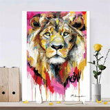 Toile Lion Portrait peinture Coloré