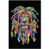 Toile Lion Rasta Multicolore