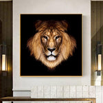 Toile Lion portrait Symétrique
